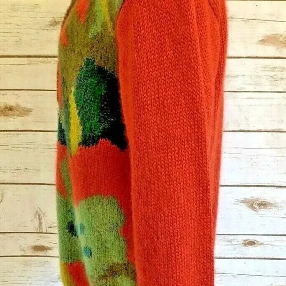 Women Long Sleeve Pull Over Partial Button Down Collar Casual Sweater Size Large - Picture 9 of 12